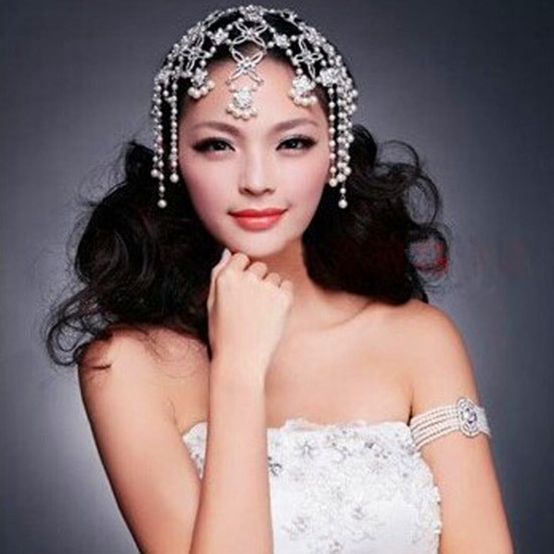 ?ź  ׼ Ź  Ӹ    Ӹ հ ũ Ӹ Noiva/ Bridal Hair Accessories Cobweb Tassel Headdress  Freshwater Pearl Headbands Tiaras and Crowns